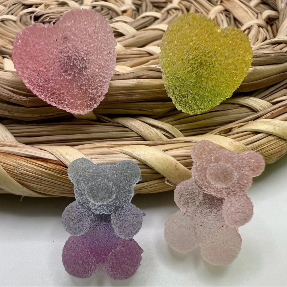 Charming Pastel Bear and Heart Earrings